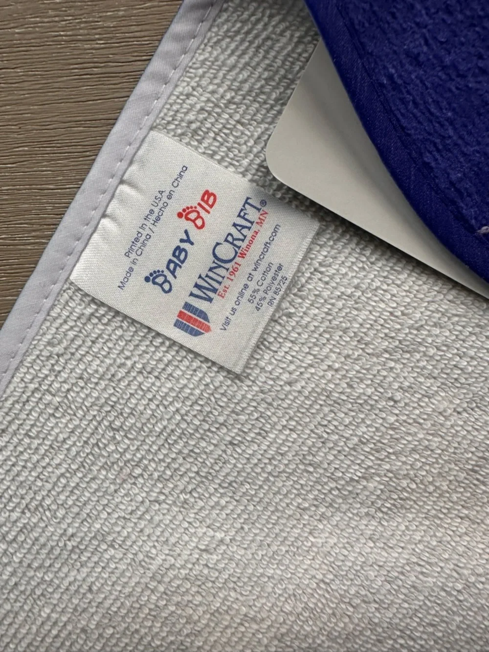 New York Mets Baby Bib in Royal Blue with Orange and White Logo